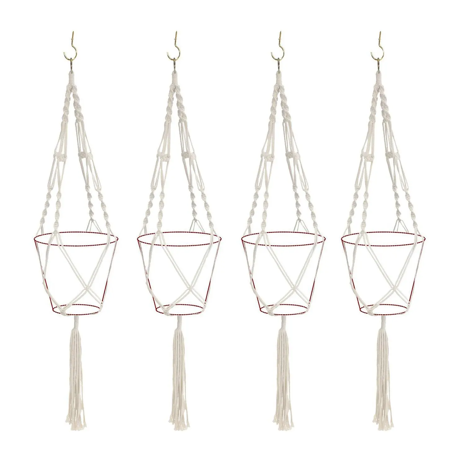 Sorbus Macrame Plant Hanger - 4-Pack Sorbus Macrame Plant Hanger - 4-Pack