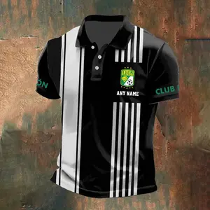 LIGA MX Club Leon Personalized Name Stripped Polo Design ST2502