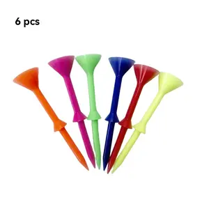Golf Ball Tees Set, 6pcs/12pcs Mixed Color Plastic Golf Tee Holders, Durable & Lightweight Design, Perfect for Practice & Training