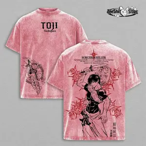 Toji Fushiguro Tee – Jujutsu Kaisen Vintage Washed Oversized Heavy Cotton Anime T-Shirt, Sorcerer Killer Battle Edition Streetwear Graphic Top