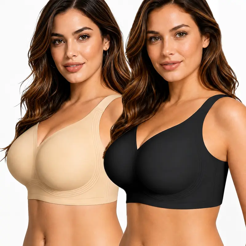 Women's Seamless Wireless Jelly Bra, Full Coverage Comfort Support, Smooth Everyday Fit, Plus Size Friendly