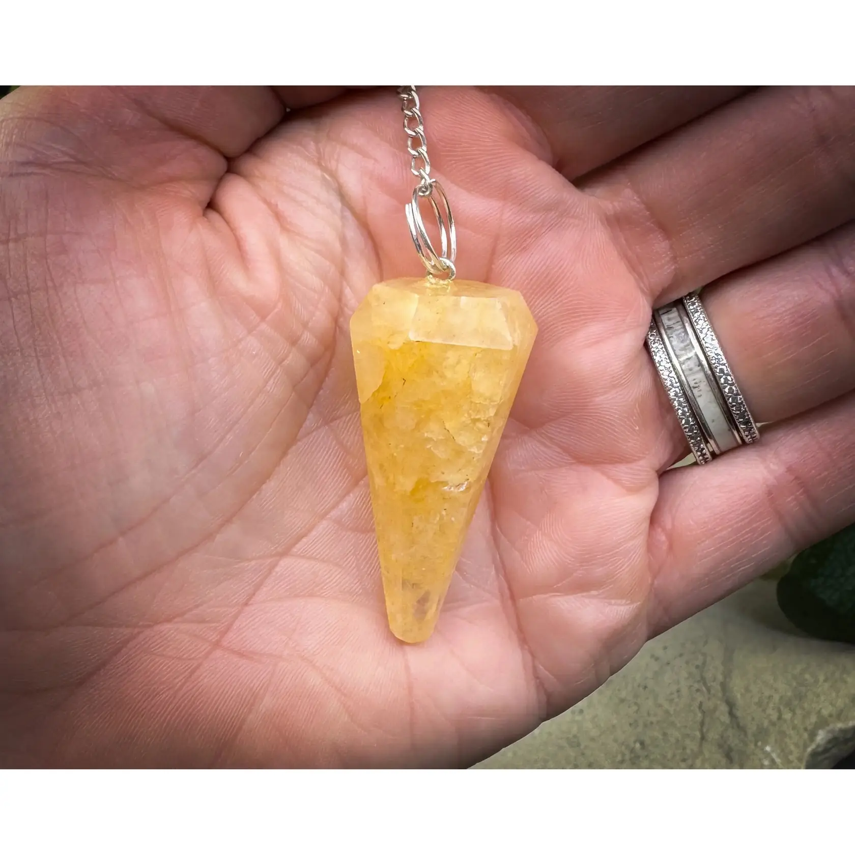 Yellow Aventurine Crystal Pendulum for Creativity & Insight