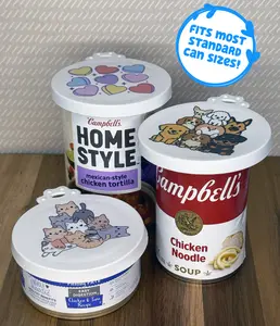 Tab Buddies Reusable Silicone Can Lid Cover – Cute, BPA-Free Food Savers for Pet Food &amp; Pantry Cans