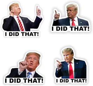 100 PCS Trump I did That Stickers - Gas Pump Decal Funny Waterproof - 1.5" - Donald Sticker Bulk (Design A,B,C,D Assorted)