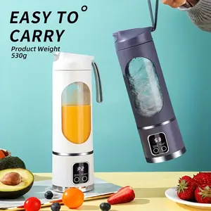 12-Blade Mini Portable USB-Powered Juicer Blender with Digital Display, 3 Modes & Fast Cleaning - Compact Design for Smoothies, Fresh Juices, Travel & Health Enthusiasts, Healthy Lifestyle Appliance | Durable Transparent Body, Blender Portable