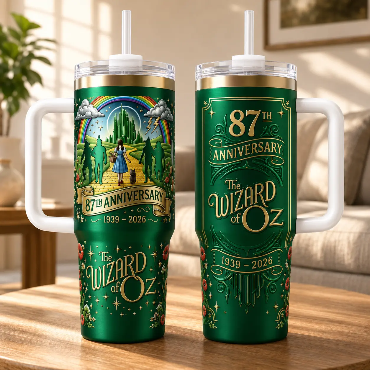 Wizard of Oz Inspired 20oz/30oz/40oz Stainless Steel Tumbler – Double Wall Vacuum Insulated Travel Mug, Reusable Hot & Cold Drink Cup