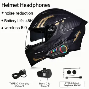 Bicycle Helmet Headphones, 2-in-1 Microphone, Noise Reduction, Clear Sound Quality, Equipped with Speakers, Long Battery Life, Type-c Interface, Suitable for Different Scenarios, the Best Partner for Cycling Enthusiasts