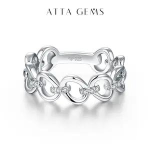 Synthetic Moissanite Rings Band Christmas Gift  Ring for Women Wedding Fine Jewelry Daily Wearing R033