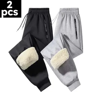 Two-piece Thickened Imitation Lamb Wool Long Pants Set - Autumn Winter Slim Fit Soft Warm for Commuting Home Leisure Multiple Colors Womenswear Clothes pantalones para hombre cargopantsmen men's work pants
