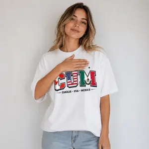 CUM 2026 Canada USA Mexico Shirt, Funny Host Nations Soccer Fan Tee, North America Football Tournament T-Shirt, World Champion 2026 Soccer Graphic Top, Sport Merch, Gift For Fan, Cotton Menswear Streetwear