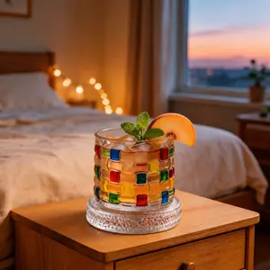 Vibrantly Colored, Hand-Painted Glassware | A Crystal Glass of Understated Luxury, Featuring a Smooth, Rotating Design.