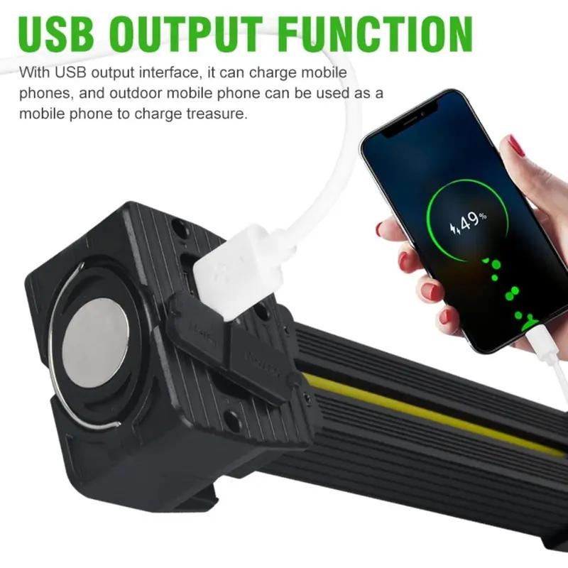 Gym Lamp for Posing - Portable Magnet LED Flashlight with Hanging Hook, 180 Degree Folding Magnetic Work Light, 7th Gear Dimming Usb Rechargeable Headlamp,USB Rechargeable Multi-Mode gym Lights, flashlight (1 PCS)
