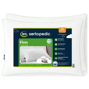 Sertapedic Firm Bed Pillow, Standard/Queen, 2 Pack