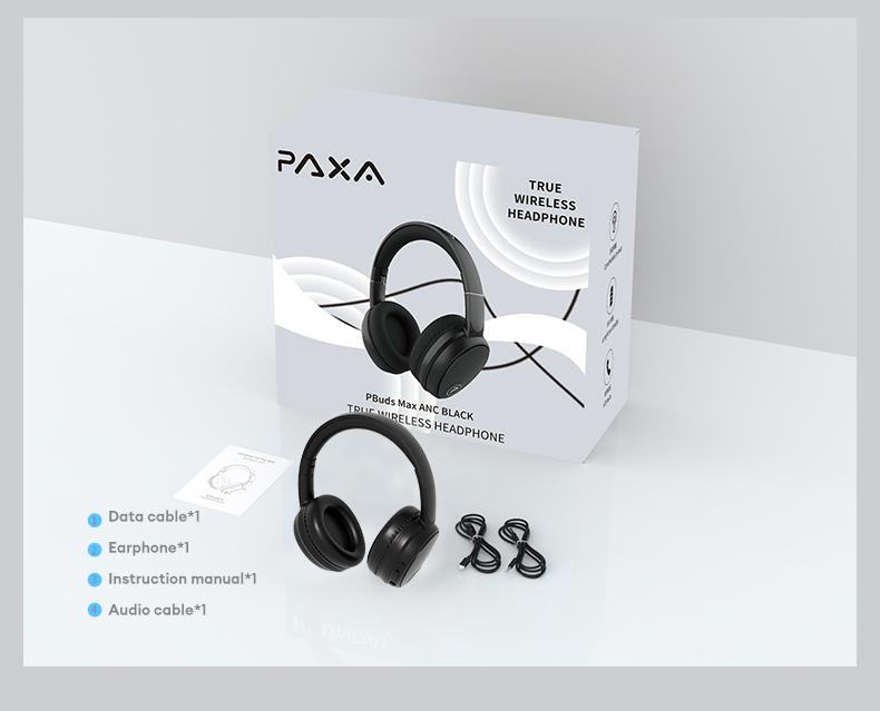 PAXA-PBuds Max ACN Headset Headphones，Hollow Earphone Design,Outstanding Acoustic Performance Balance Technology, Low-Latency Sound Image Synchronization, Bluetooth 5.4 Stable Version, 30-Hour Battery Life, Suitable For Work Or Outdoor Activities.