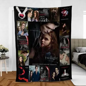 Twilight PREMIUM Fleece Blanket, Edward And Bella Team Fleece Blanket, Twilight Sage Film Series Blanket, Gift for Fan