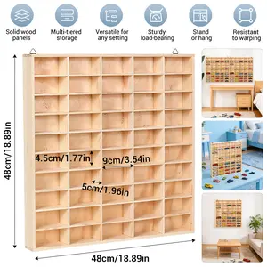 1/64 Diecast Car Display Case Holds Toy Cars Wooden Wall Mount Car Display Shelf Storage Organizer Case for Toy Collectibles,Model, 10 Layers 50 Spaces