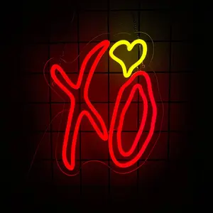 XO Sign with Heart, Neon Signs with Blinking Heart, Blinking Effect, Valentine's Day Led Sign, Gift For Lover, XO Neon Light Sign Perfect for Home,Wedding,Party,Bedthroom,Bar Decor