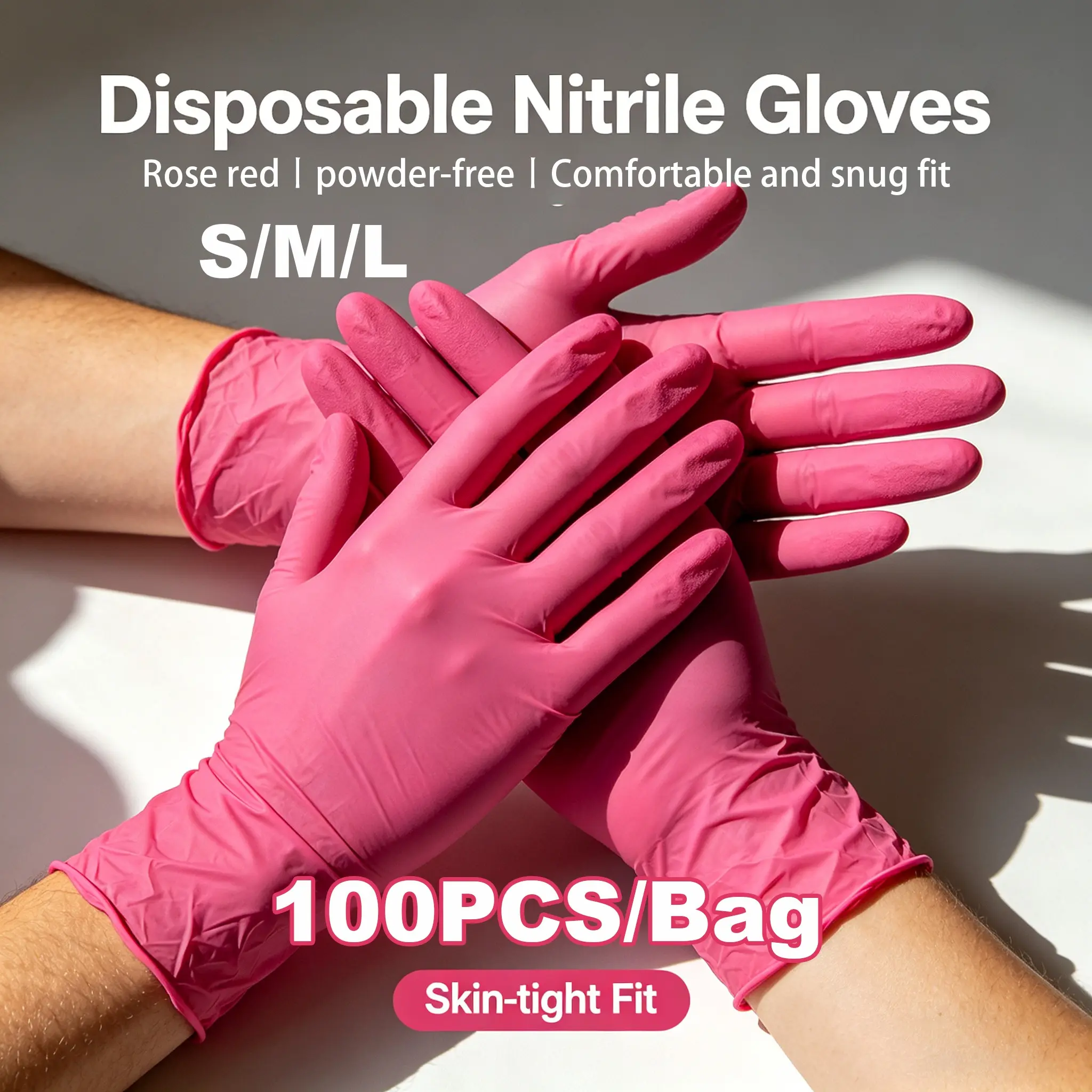 100pcs Composite Nitrile Disposable Thickened Gloves, Ideal for Durable Cleaning Gloves, Tattoo, Nail Salon, Pet Store, Jewelry Display, Lightweight, All Seasons