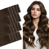 GOO GOO Invisi Edge Tape in Hair Extensions Remy Human Hair, 14inch-24inch 20pcs 50g, Straight Natural Virgin Remy Hair, Seamless Injected Tape, Natural Look #sohochic #TikTokShopFallDealsForYou