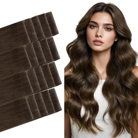 GOO GOO Invisi Edge Tape in Hair Extensions Remy Human Hair, 14inch-24inch 20pcs 50g, Straight Natural Virgin Remy Hair, Seamless Injected Tape, Natural Look #sohochic #TikTokShopFallDealsForYou