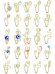 25Pcs African Nose Cuff for Women African Fake Nose Ring Fake Nose Cuff Adjustable Nose Cuff Non Piercing Jewelry