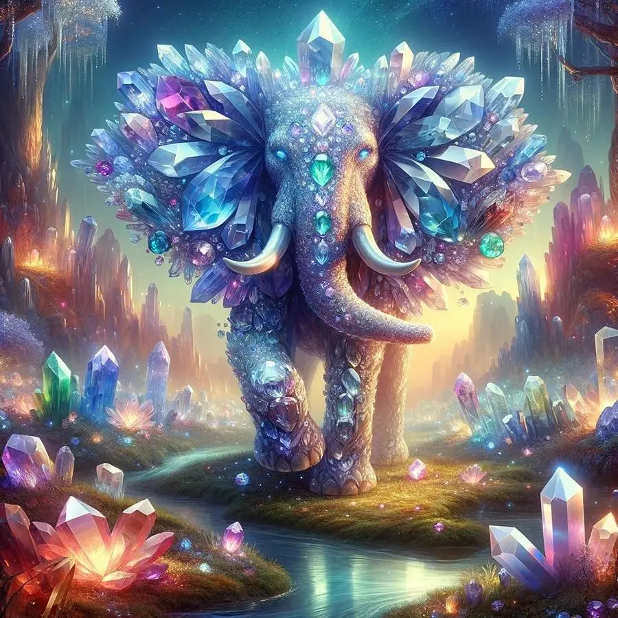 Elephant Pattern DIY Diamond Arts Colorful Painting Kit without Frame, DIY 5D Diamond Arts Colorful Painting Kit, DIY Craft Supplies, Handcraft Wall Art Decor for Home Living Room Bedroom