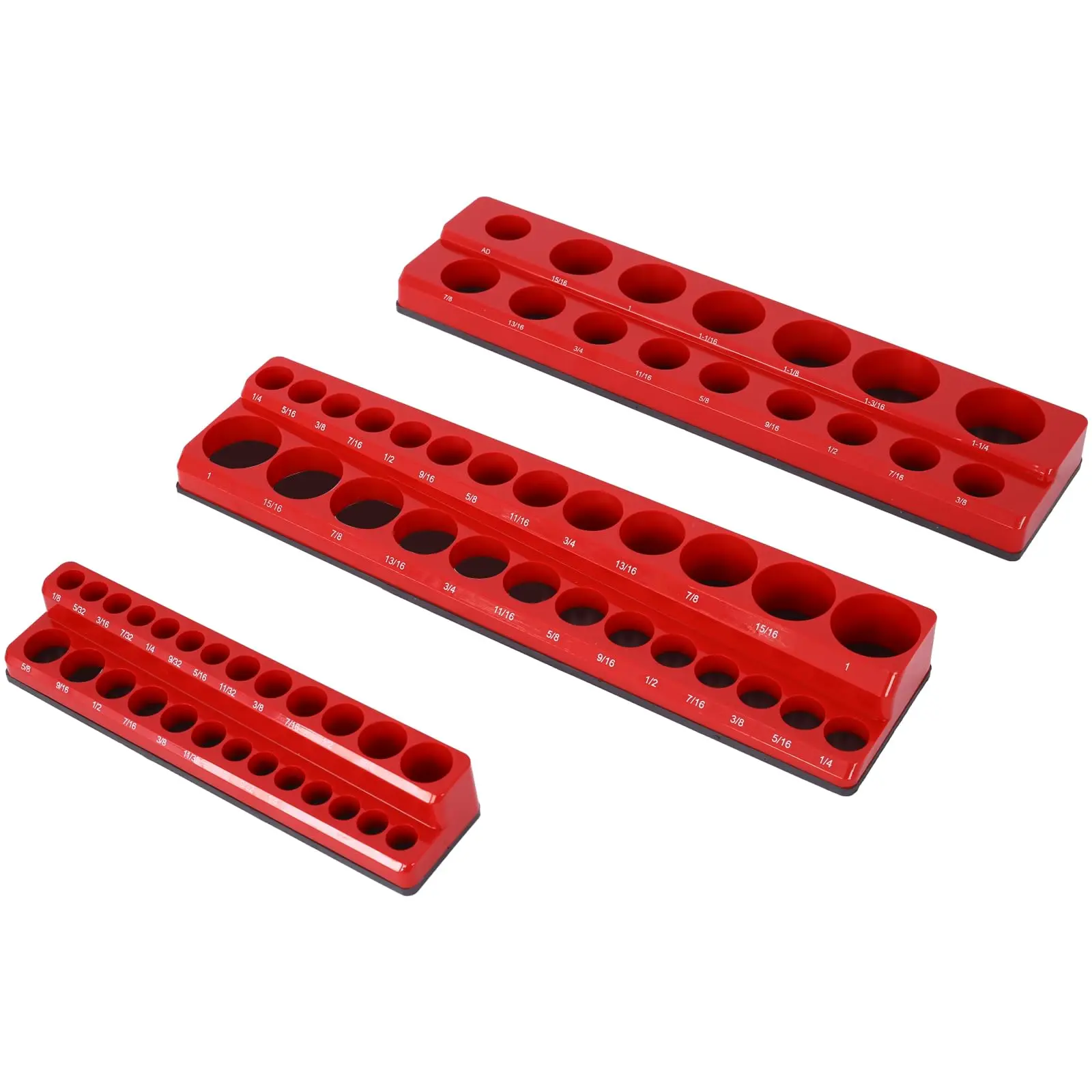 Garvee Magnetic Socket Organizer Set - 3 Pieces Socket Holder Organizer Trays for 1/2-inch, 3/8-inch, and 1/4-inch Drive Sockets - Tool Box Drawer Organizers (Sockets Not Included)