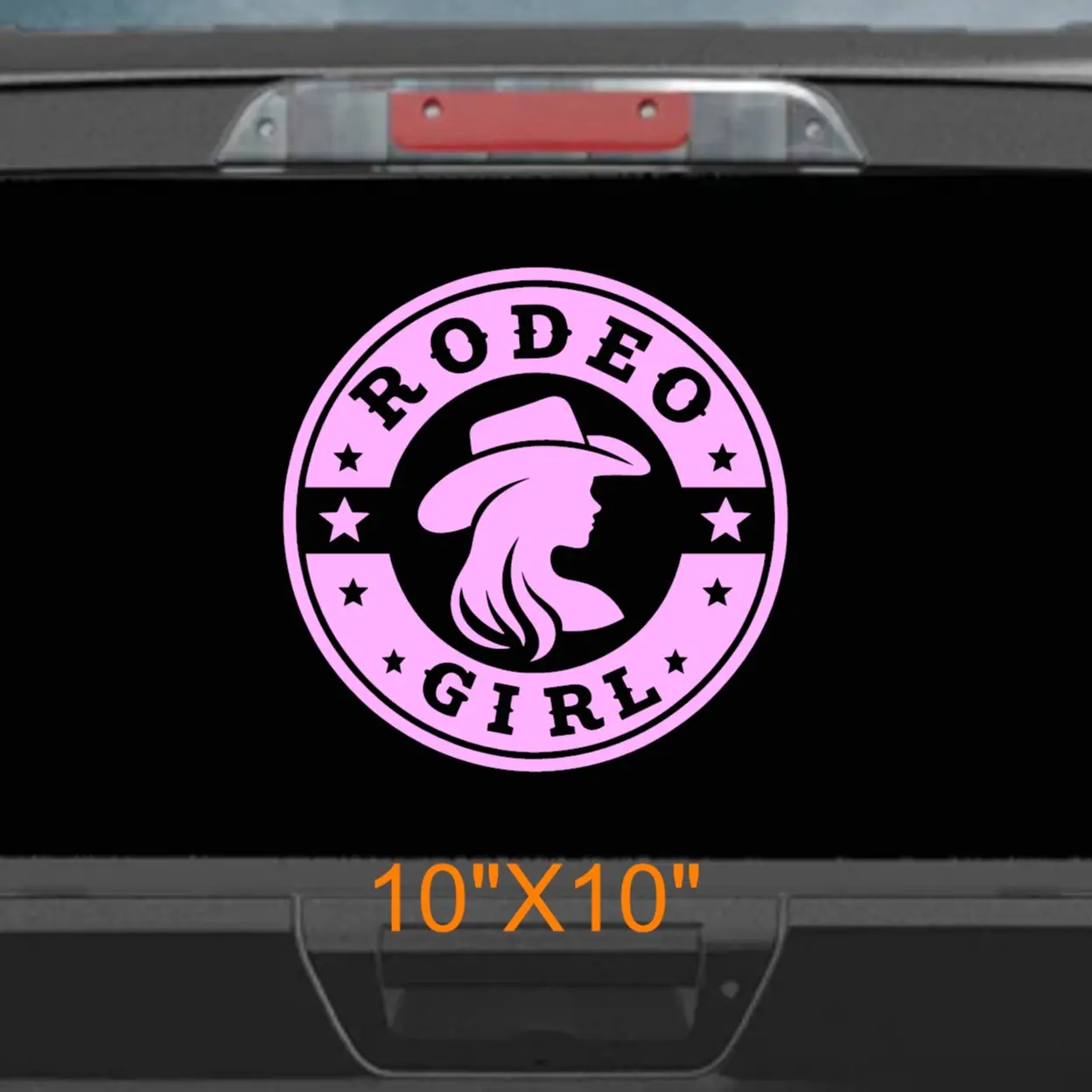 Rodeo girl vinyl car decal cowgirl hat sticker western rodeo inspired design country themed equestrian bull horse rider truck trailer decal