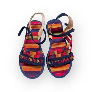 Guatemalan Sandalia Típica con Broche SCB1 - Handmade Traditional Woven Design Comfortable Fabric Sandals for Any Occasion
