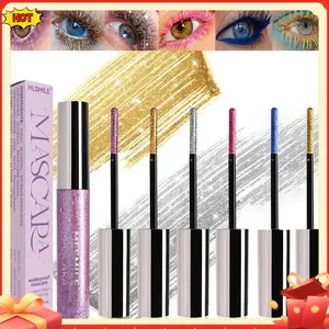 Colorful Mascara for Eyelashes Set, Pearly Glitter Waterproof No Smudge Colored Mascara, Charming Voluminous Mascara, Halloween Christmas Eyes Makeup Cosmetic mascara essence