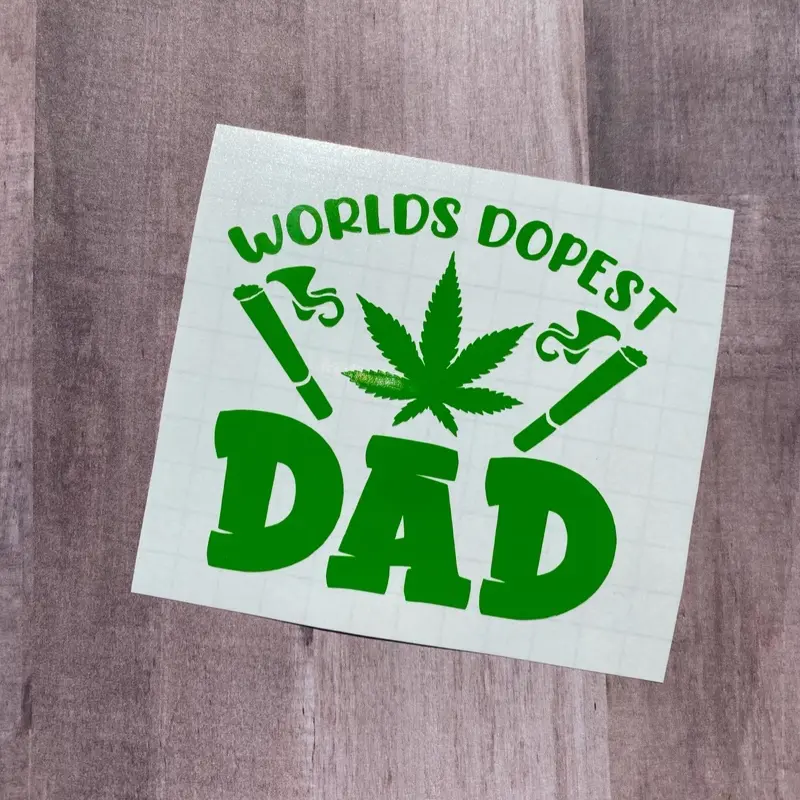Worlds Dopest Dad Decal - Personalized Custom Colors & Sizes - Unique Gift for the Dopest Dad - Fun & Eye-Catching Design