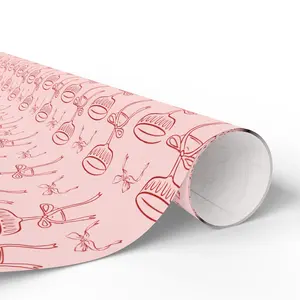 Bow Martini Wrapping Paper Pink Red, Gift Wrap Set, Festive Gift Wrap, Birthday Wrapping Paper, Party Supplies , Best of gift, Meaningful gift. (Get 1 paper cutter when buying any 5 rolls)