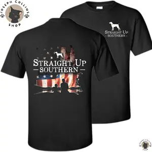 Patriotic Fishing Tee - Men's Short Sleeve T-Shirt - by Straight Up Southern - Summer Outfits, Regular Fit Short Sleeve Crew Neck T-Shirt for Men, Casual Comfy Knitting Top for Summer