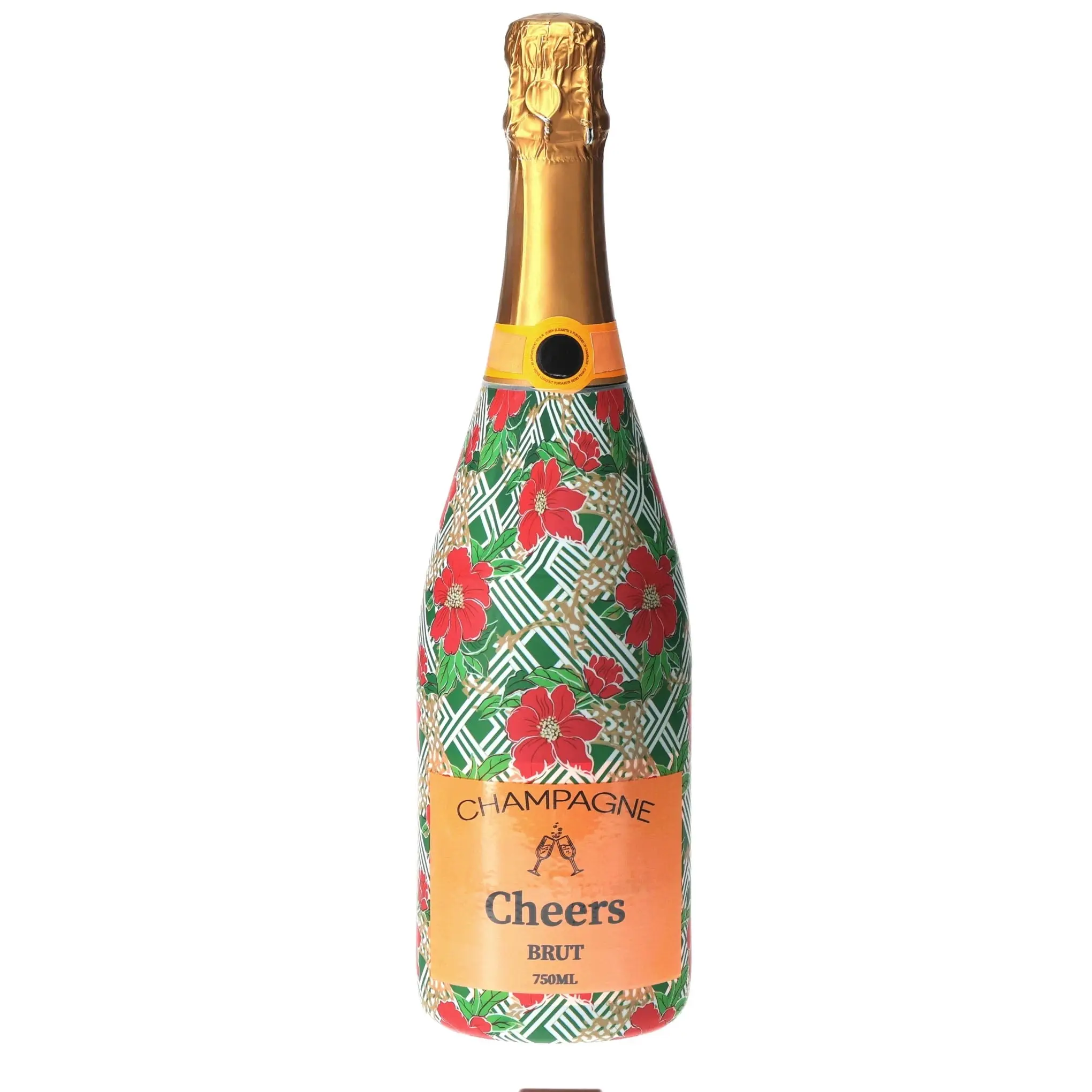 Poinsettia Trellis Champagne Bottle Wrap