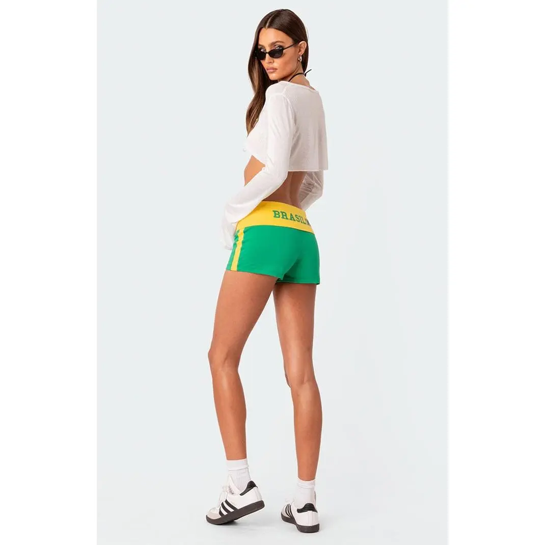 Edikted Women's Brasil Fold Over Shorts