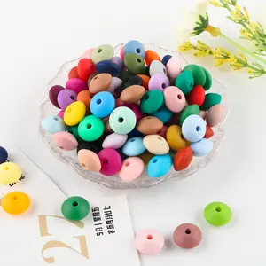 50 Bulk Silicone Flat Beads 12mm, Food Grade Spacer Beads, No BPA, Handmade Jewelry Accessories, Necklace Bracelet Making Supplies