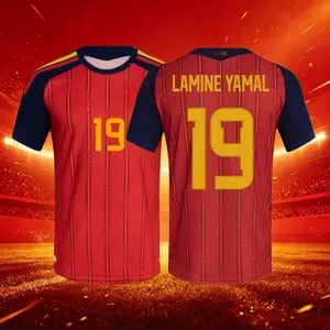 2026 Spain Home And Away Red And White 19# Lamine Yamal 20# Pedri Short And Long Sleeve Soccer Jersey Fans Version