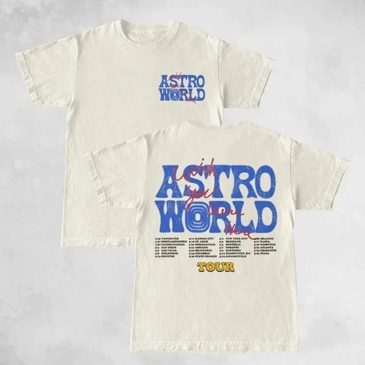 Actus Jack Blue Astroworld Double Sides Front And Back Premium T-Shirt Cotton Unisex Shirt Rap Shirt Rapper Rap Tee Shirt Music Tour Merch Gift XNO