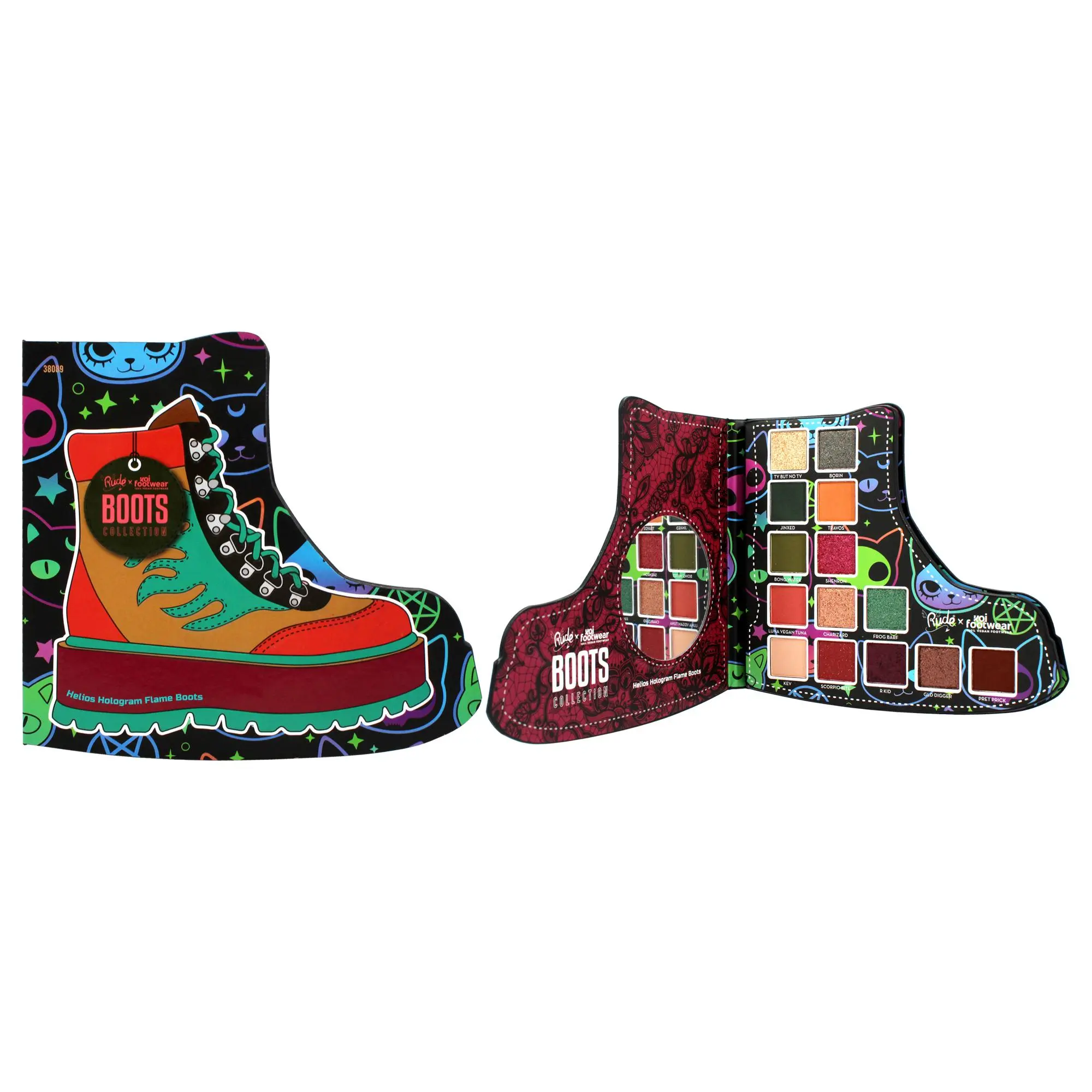 Rude x Koi Footwear Boots Collection - Helios Hologram Flame Boots by Rude Cosmetics for Unisex - 0.49 oz Display, Unisex Fragrances, 0.49 Fl Oz