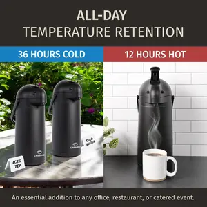 101oz Coffee Carafe with Pump - 24 Hours Hot Chocolate Dispenser for Parties - Insulated Stainless Steel Urn - Portable Thermal Coffee Dispenser