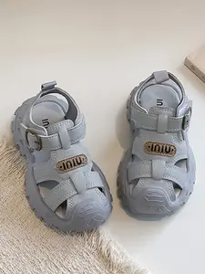 Mech Dad Shoes, Protective Toe Design, Anti-Collision, Non-Slip Rubber Sole, Breathable PU Leather, Ages 2-12, Unisex