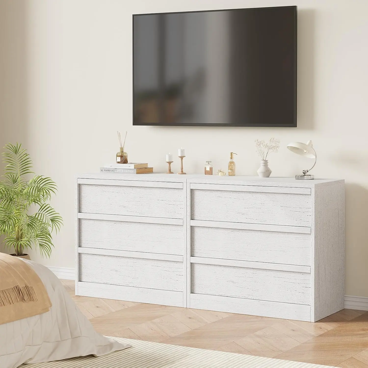 Garvee Tall 4-Drawer Dresser bedside cabinet, Wooden Bedside Table with Large Storage - Modern Small End Table - for Bedroom, Living Room, Nursery, Entryway, Hallway - Natural Oak