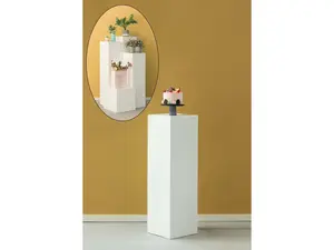 360 Stand Magnesium Oxide Square Display Cube Decorative Pillar Column - 12in W x 39.4in H, Modern Large-Size Centerpiece for Room Decoration, Wedding Flower Holder