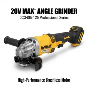 DEWALT DCG405-125 Cordless Angle Grinder 20V M14 Spindle High-Speed 9000RPM For Metal Cutting And Workshop Applications Power Lithium Impact Wrench Set Drill Compact Rotary Hammer Brushless Adjustable Stand High-Torque