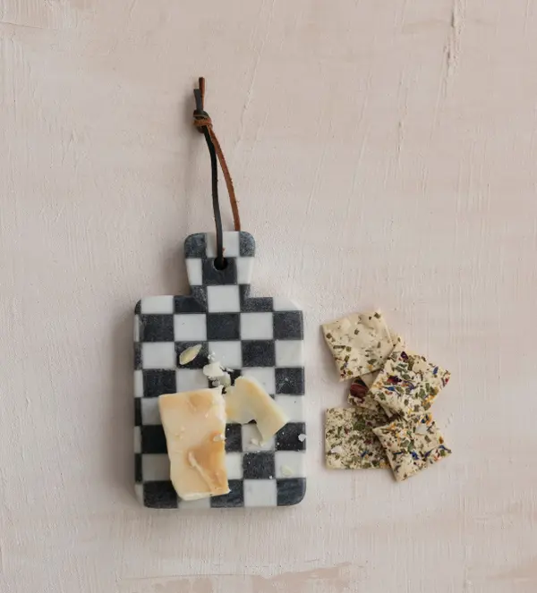 Checkerboard Marble Serving Board