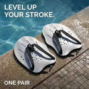 Swimming Hand Paddles for Stroke Training, Professional Swim Training Paddles with Silicone Straps, Silver PP Power Paddles for Technique Practice, Ergonomic Half-Palm Swim Equipment, Available in S/M/L Sizes