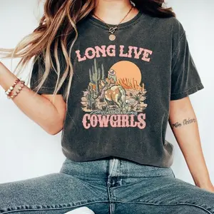 Long Live Cowgirls Tshirt, Retro Shirt, Western Sublimations Shirt, Rodeo Fashion Tee, Cowgirl Shirt, Western Shirt, Country Girl, Crew Neck T-Shirt, Sanguisugabogg merch, Trending Shirt, Graphic tees, Cheap tees, Many Colors Size S To XL, tiktok shop
