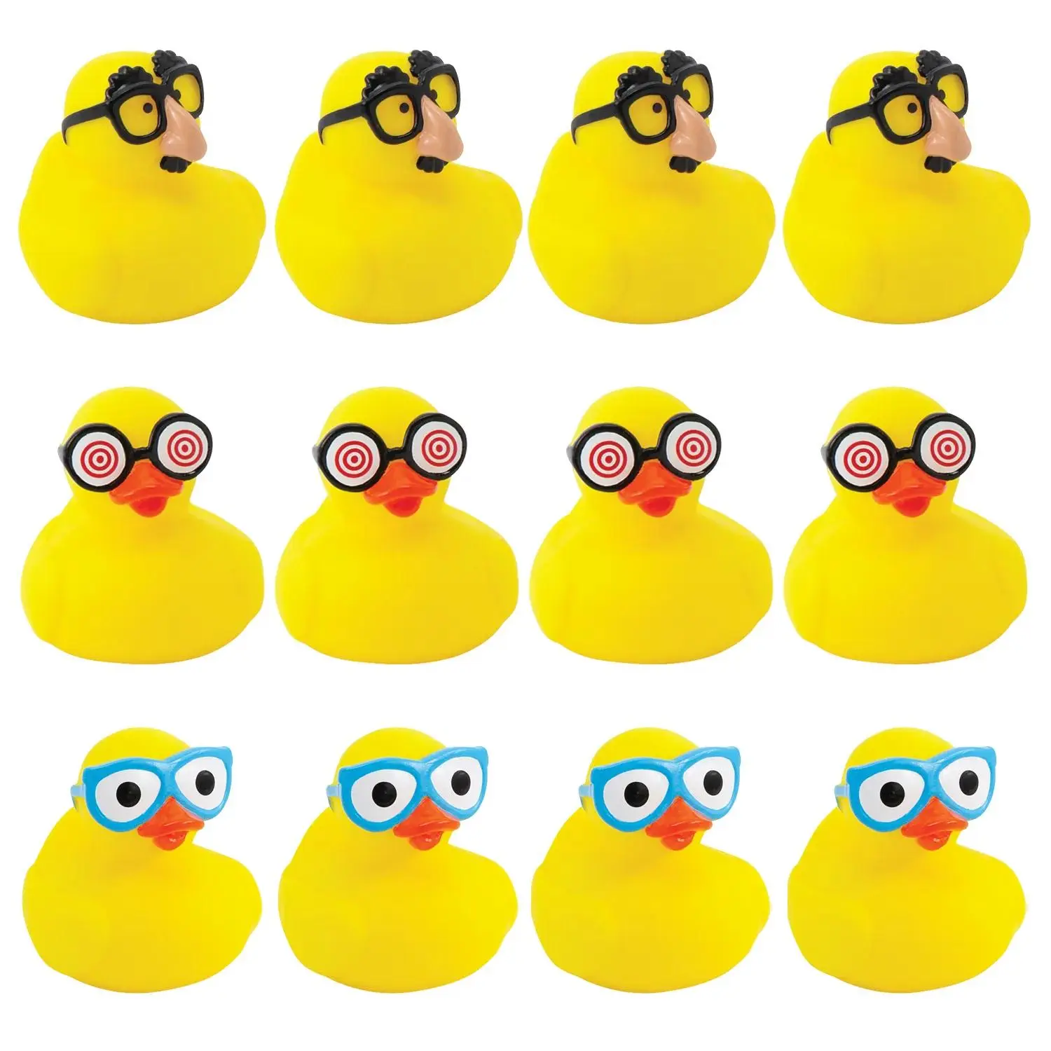 Quirky Classic Gags Rubber Ducks - 12 Pc. for Fun Prizes and Giveaways