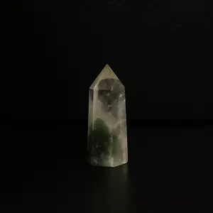 Green Phantom Quartz Crystal Tower – Natural Polished Point for Growth, Healing & Abundance