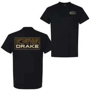 Drake Waterfowl Systems T-shirt – Outdoor Hunting Camo Graphic Tee for Men, Outdoor Southern Style, Menswear Tops, Men's Cotton T-shirts-DK.X